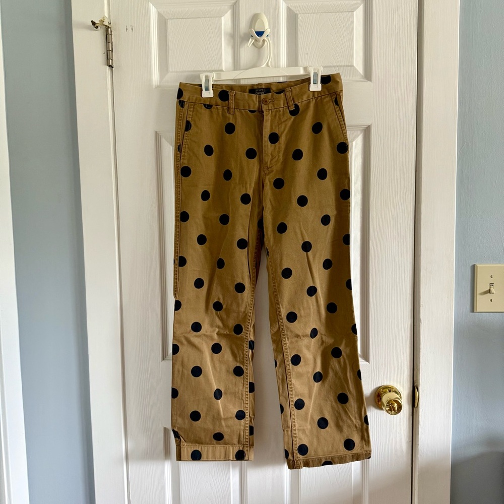 J.Crew Size 6 Chino Polka Dot Tan Khaki Pants - Picture 6 of 10